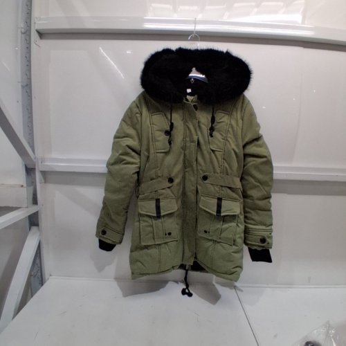 WOMEN'S FAUX-FUR HOODED PARKA JACKET - 3XL - OLIVE GREEN image 2