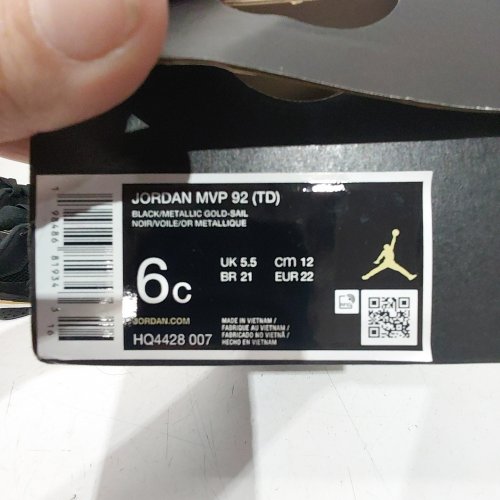 JORDAN MVP 92 SNEAKERS - 6C - BLACK / METALLIC GOLD (STYLE: HQ4428 007) image 2
