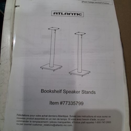 2PK ATLANTIC SPEAKER STANDS FOR BOOKSHELF SPEAKERS, UP TO 20LB - BLACK (MODEL: 77335799) image 2