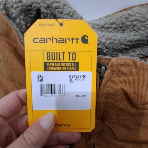 MEN'S CARHARTT LOOSE FIT WASHED DUCK MOCK-NECK VEST - 3XL TALL - CARHARTT BROWN (STYLE: OV4277-M) image 4