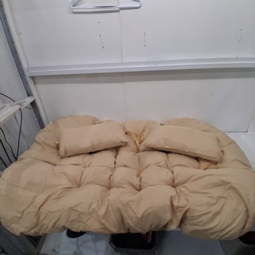 3PC ROUNDED LARGE TUFTED FLOOR PILLOW WITH 2 HEADREST PILLOWS - 59" X 34" - TAUPE image 3