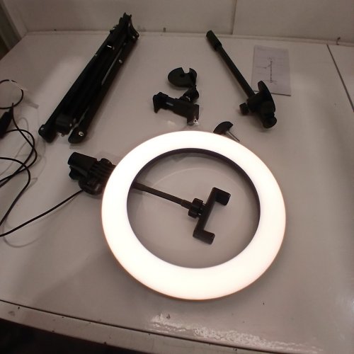 LUXSURE RING LIGHT WITH STAND, PHONE HOLDER, AND OVERHEAD MOUNT - 10.5" - 3 COLOUR TEMPERATURES - BLACK (MODEL: F-537S) image 3