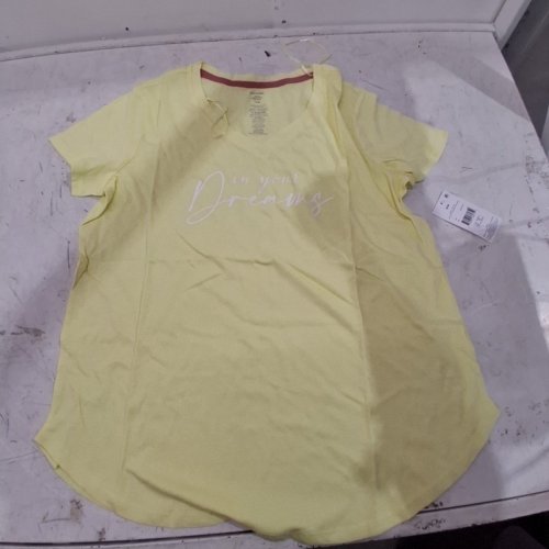 WOMEN'S GEORGE SHORT SLEEVE SLEEP SHIRT 'IN YOUR DREAMS' - MEDIUM - PALE YELLOW (STYLE: GRS60406LD) image 2