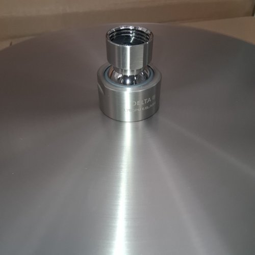 Delta Faucet Modern Raincan 2-Setting Round Shower System - brushed nickel (MODEL: 342702-SP) image 5