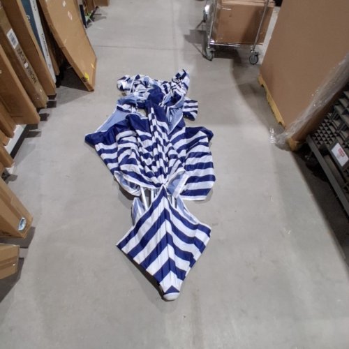 VEVOR STRIPED BEACH CABANA - 8FT X 8FT - BLUE AND WHITE - (MODEL: SZ001) image 4