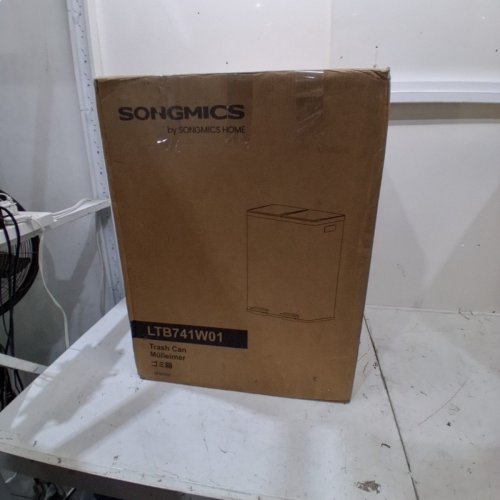 SONGMICS COMPARTMENT PEDAL GARBAGE CAN WITH SOFT-CLOSE LID-X2 -30 L CANS- MATTE WHITE -(MODEL: LTB741W01) image 2