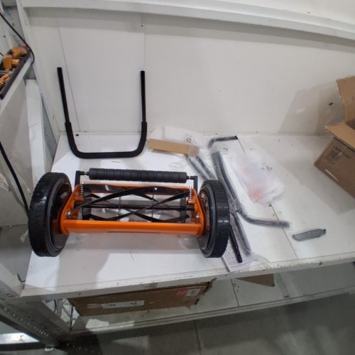 LANMASTER PUSH REEL LAWN MOWER - 14" - BLACK/ORANGE (MODEL: LMRM1401) image 2