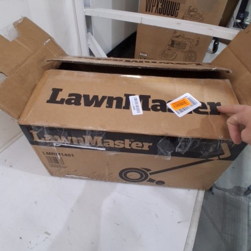 LANMASTER PUSH REEL LAWN MOWER - 14" - BLACK/ORANGE (MODEL: LMRM1401) image 4
