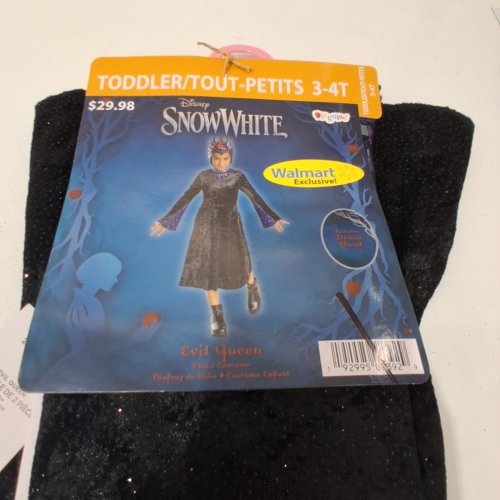 2PC GIRLS DISNEY SNOW WHITE LIVE ACTION EVIL QUEEN COSTUME - 3-4T - BLACK image 2