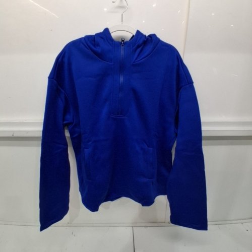2PC women's  LEISURE WEAR QUARTER-ZIP HOODIE AND SWEATPANTS SET - extra large - BLUE image 2
