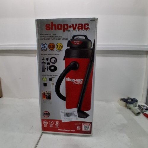 SHOP-VAC 5.5 HP WET/DRY VACUUM WALL MOUNT - 5GAL - RED (MODEL: 95222) image 6