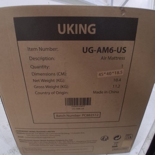 SEKEY INFLATABLE AIR MATTRESS WITH BUILT-IN PUMP - 20" KING - GREY/DARK BLUE - (MODEL: UG-AM6-US) image 2