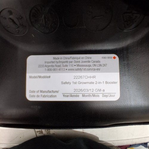 SAFETY 1ST GROWMATE 2-IN-1 BELT-POSITIONING BOOSTER CAR SEAT - 40–100LBS - HEXAGON HORIZON BLACK (MODEL: 22267CHHR) image 2