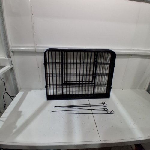 YAHEETECH HEAVY DUTY FOLDABLE EXTRA WIDE OUTDOOR 6 PANEL DOG PLAYPEN WITH DOOR- 64" X 32" X 24" - BLACK (MODEL: 592472) image 2