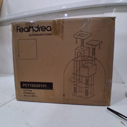 FEANDREA MULTI-LEVEL CAT TREE TOWER - 59.5" X 20.6" X 20.8" - SMOKEY GREY (MODEL: PCT192G01V1) image 4