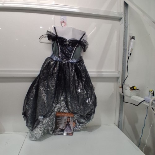 2PC GIRL'S GOODMARK GOTHIC SPIDER BRIDE COSTUME - MEDIUM (8-10) - BLACK / SILVER (STYLE: CA26171M) image 3