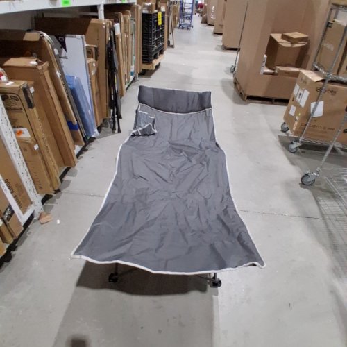 FOLDING CAMPING COT -30" X 74" - GRAY image 2