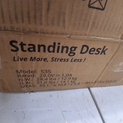 FEZIBO ELECTRIC STANDING DESK WITH SOLID STEEL FRAME, CABLE MANAGEMENT TRAY, & HOOKS - 32" X 19" - WHITE (MODEL: S35) image 2
