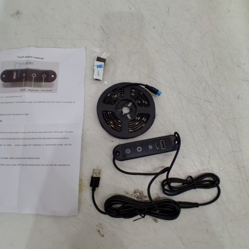 RGB LED LIGHT STRIP WITH TOUCH-CONTROL BAR - 5V - 6FT - BLACK (MODEL: V5050-30RGB) image 4