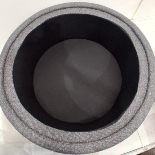 COLAMY REVERSIBLE TRAY LID ROUND STORAGE OTTOMAN - 25" X 15" - GREY image 4
