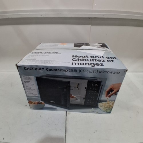 CHEFMAN COUNTERTOP MICROWAVE OVEN WITH 10 POWER LEVELS, 6 COOKING PRESETS, AND CHILD SAFETY LOCK - 0.9 CU.FT - 900W - BLACK (MODEL: RJ55-9-V2-CA) image 6