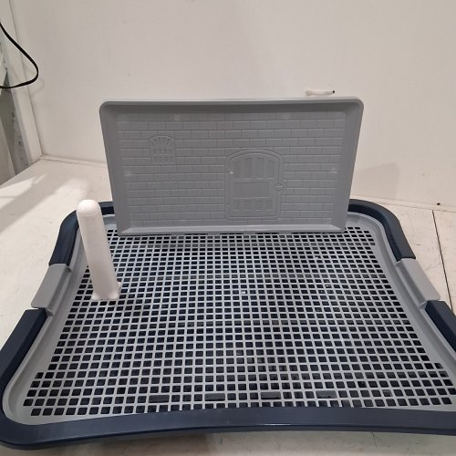 INDOOR DOG POTTY PAD WITH WALL - LARGE (23"X19) - BLUE/GREY image 5