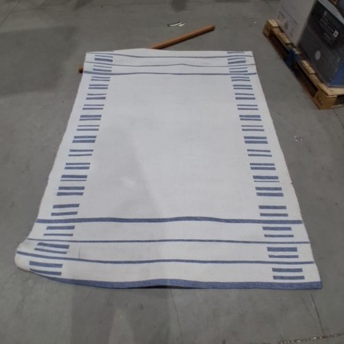THRESHOLD BROKEN STRIPED WOVEN AREA RUG- 5FT X 7FT - CREAM/BLUE (MODEL: 066 04 7700) image 2