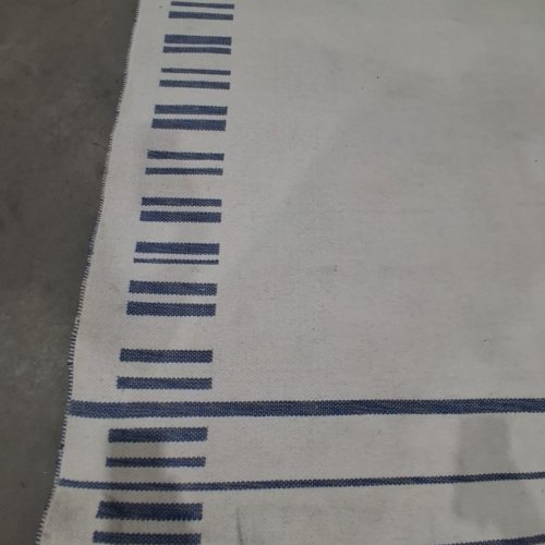 THRESHOLD BROKEN STRIPED WOVEN AREA RUG- 5FT X 7FT - CREAM/BLUE (MODEL: 066 04 7700) image 4