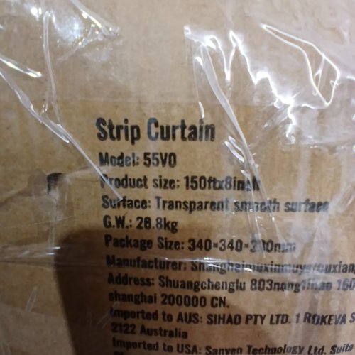 STRIP CURTAIN CLEAR PVC STRIP DOOR CURTAIN FOR WALK IN FREEZERS, COOLERS & WAREHOUSE DOORS - 150FT X 8" - CLEAR (MODEL:55V0) image 2