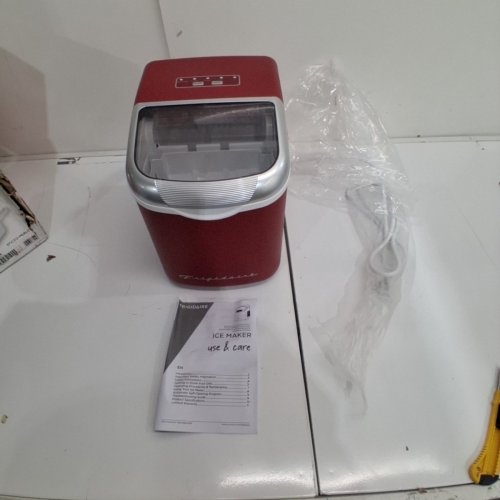 FRIGIDAIRE RETRO-STYLE COUNTERTOP ICE MAKER - 26LBS/DAY - RED STAINLESS STEEL (MODEL:EFIC103_AMZ-SSRED-SC) image 2