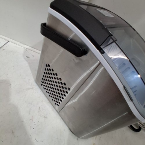 EUHOMY COUNTERTOP ICE MAKER MACHINE WITH HANDLE, BASKET AND SCOOP - MAKES 26LB PER DAY - SILVER (MODEL: IM-01X/IM008-B) image 4