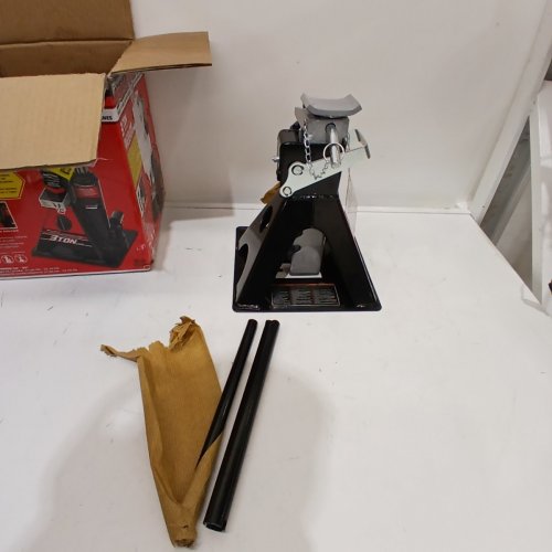 POWERBUILT 3 TON ALL IN ONE BOTTLE JACK WITH STAND FOR CARS/TRUCKS/SUV AUTO CONSTRUCTION FRAMING FLOOR WORK 11" - 21" - BLACK (MODEL: 640912) image 2