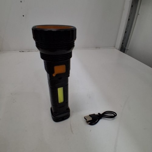 DARUI STAR LED FLASHLIGHT WITH BUILT-IN POWER BANK AND SOLAR CHARGING - 1200 MAH - BLACK (MODEL: YF-1128) image 3