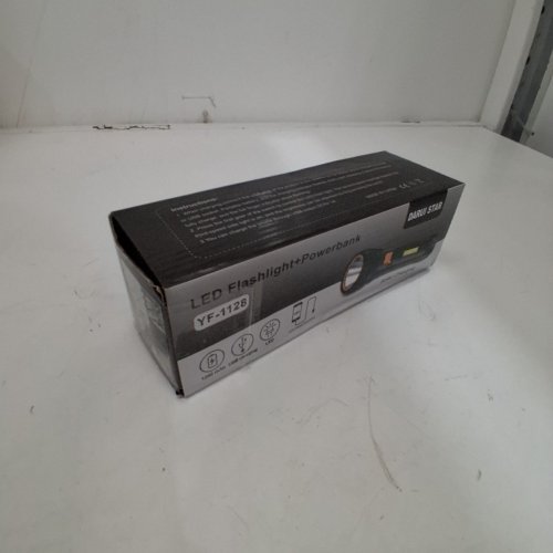 DARUI STAR LED FLASHLIGHT WITH BUILT-IN POWER BANK AND SOLAR CHARGING - 1200 MAH - BLACK (MODEL: YF-1128) image 4
