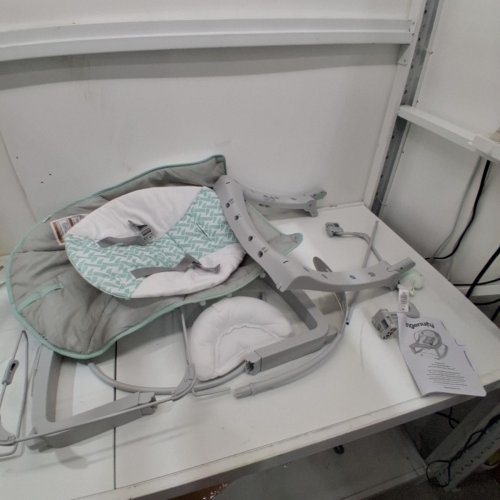 INGENUITY 3-IN-1 KEEP COZY GROW WITH ME VIBRATING BABY BOUNCER, ROCKER & CHAIR - 40LBS CAPACITY - WEAVER THEME GREY/WHITE/GREEN (MODEL: ‎12428) image 2