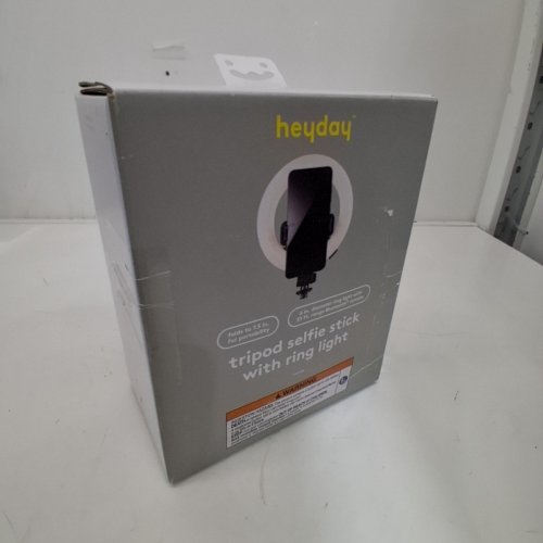 HEYDAY TRIPOD SELFIE STICK WITH RING LIGHT - ADJUSTABLE LED BRIGHTNESS AND LENGTH - 7.7"-30" - BLACK (MODEL: 7229) image 2