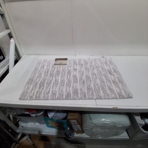 OMBRE SPACE DYE BATHMAT SHAG RUG - 24" X 36" - GREY/WHITE (MODEL: 1727307) image 2