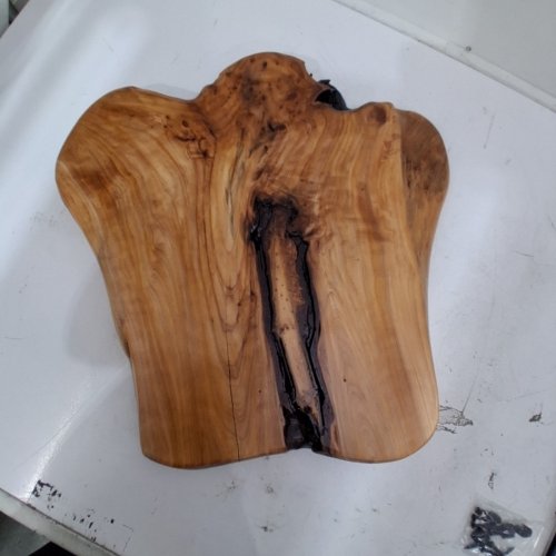 WELLAND UNIQUE NATURAL EDGE CEDAR WOOD END TABLE WITH HAIRPIN LEGS - 21"- WOOD/BLACK - (MODEL:WFC950-540) image 3