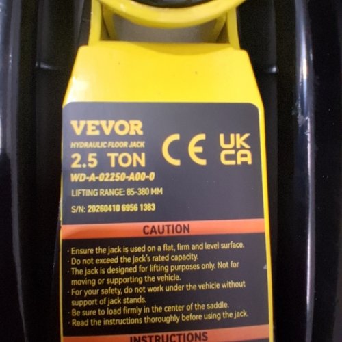 Heavy Duty Low Profile Heavy-Duty Steel Floor Jack with Single Piston Hydraulic Pump - 2.5 Ton cap - Yellow (model: wd-a-02250-a00-0) image 2