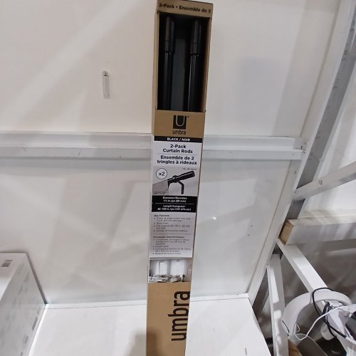 2PK UMBRA CURTAIN ROD KIT - 42" - 108" - BLACK - (MODEL: 2881747) image 3