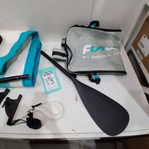FUNWATER INFLATABLE STAND UP PADDLE BOARD WITH BEGINNERS SUP ACCESSORIES - 11FT6" X 33" X 6" - SKY BLUE (MODEL: SUPJH01) image 8
