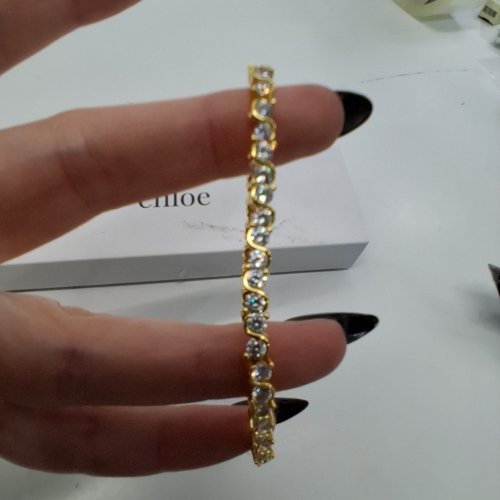 WOMENS CATE & CHLOE EZRA RHINESTONE BRACELET - 7" - GOLD-TONE (STYLE: CCGM30060BRYG) image 3
