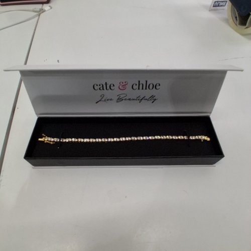 WOMENS CATE & CHLOE EZRA RHINESTONE BRACELET - 7" - GOLD-TONE (STYLE: CCGM30060BRYG) image 4