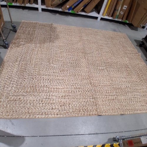 FAUX WOVEN NON-SLIP AREA RUG - 8FT X 10FT - BEIGE image 2