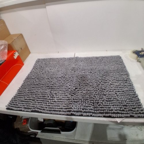EHCYCIGA ORIGINAL LUXURY SHAGGY BATH MAT - 24" X 17" -GREY\black image 3