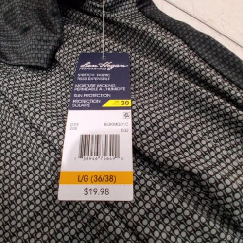MENS BEN HOGAN GOLF SHORT SLEEVE SHIRT - LG-GREY/BLACK image 2