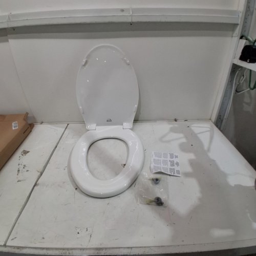 BEMIS ENLONGATED PLASTIC TOILET SEAT - 17" - WHITE (MODEL: 1900SS 000) image 2