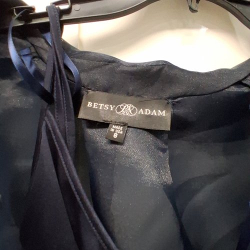 WOMEN'S BETSY & ADAM FLOOR LENGTH DRESS WITH TIE-WAIST - SIZE 8 - NAVY BLUE (MODEL: A27155) image 3