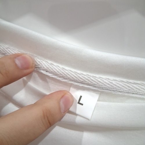 WOMEN'S STRIPED LONG SLEEVE SHIRT - LARGE - WHITE / RED image 3