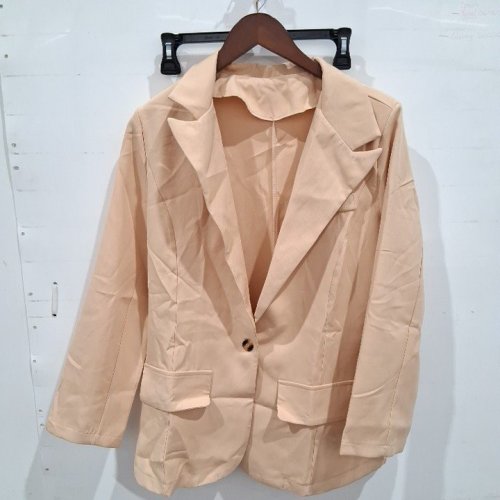 WOMEN'S SHOULDER PADDED BLAZER - MEDIUM - PEACH image 2